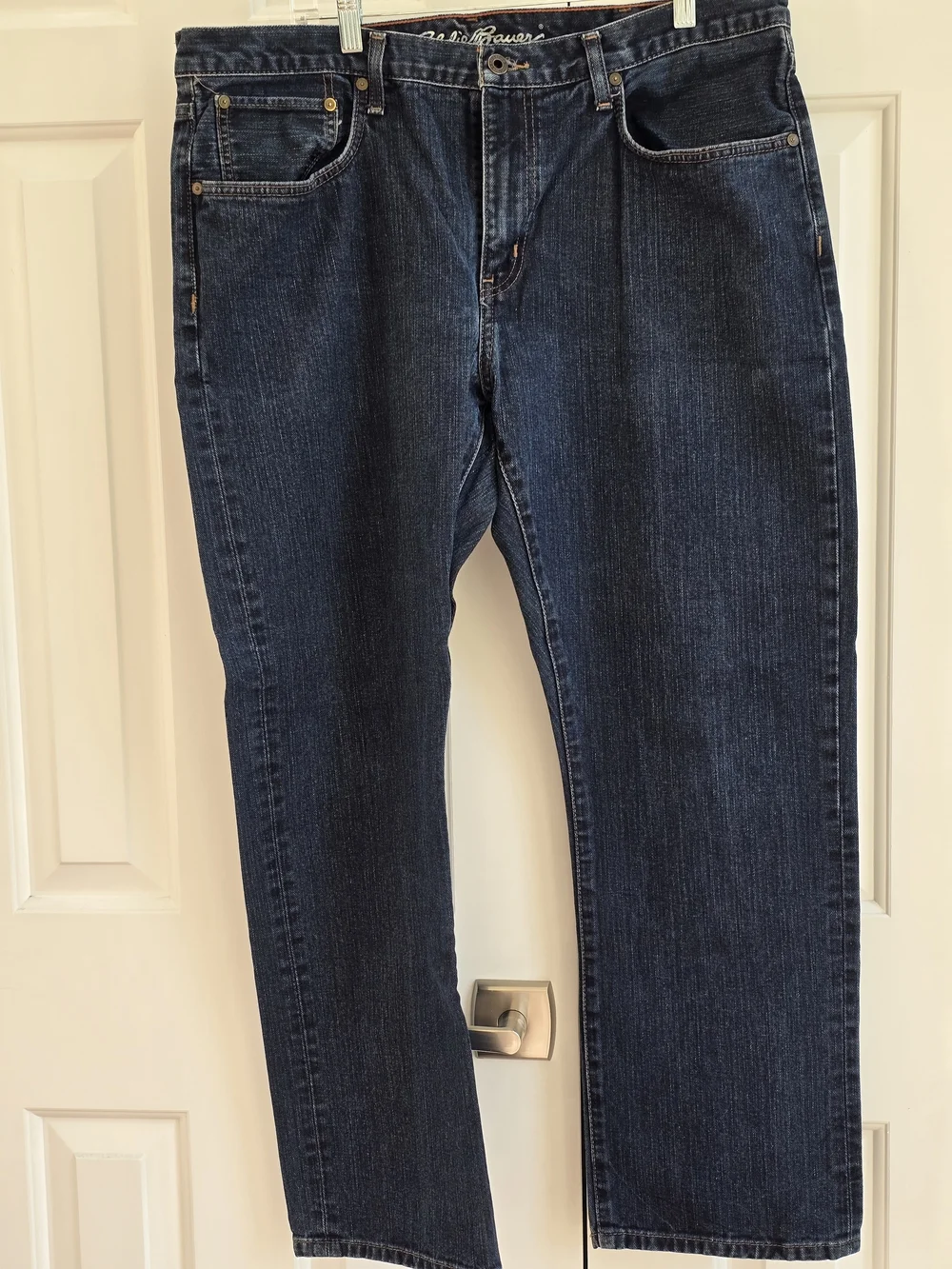 Eddie Bauer Dark Blue Denim Jeans with Orange Stitching